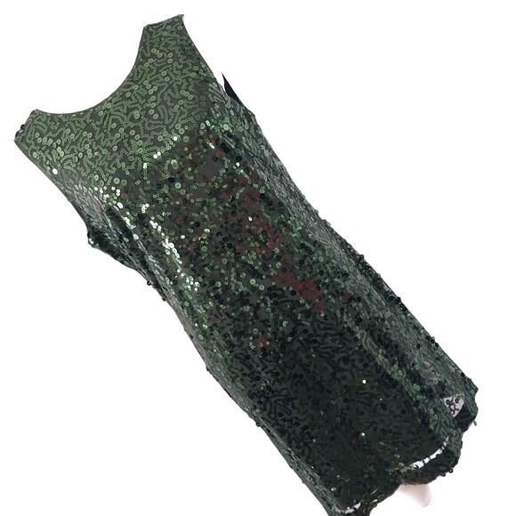 JESSICA SIMPSON! SPARKLING FAB EMERALD GREEN NET, SEQUINNED OVERALL DRESS! SZ 12 - Picture 11 of 11